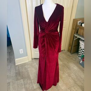 Elegant Red Velvet Dress